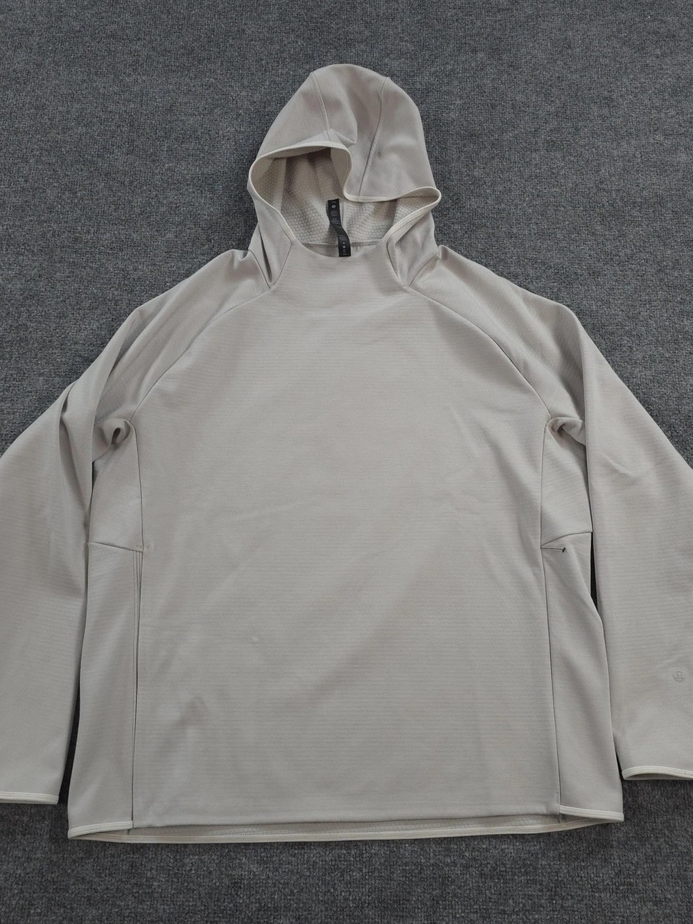 Lululemon Mens XXL Gridliner Fleece Hoodie Heathered Dove Grey